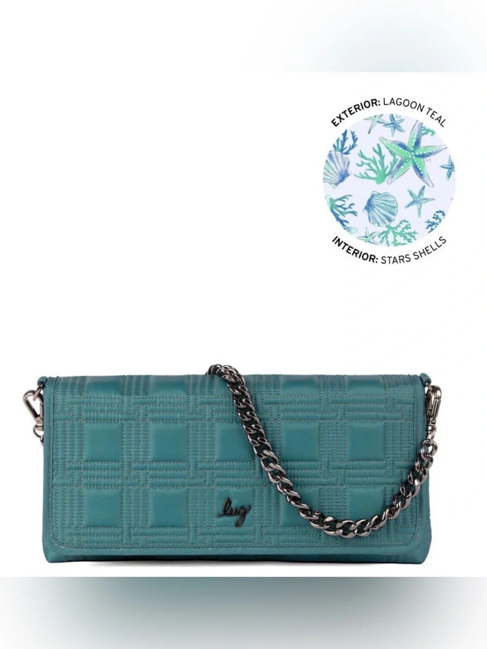 Lug Strut Shoulder Bag NWT Lagoon Teal W/Chain Strap